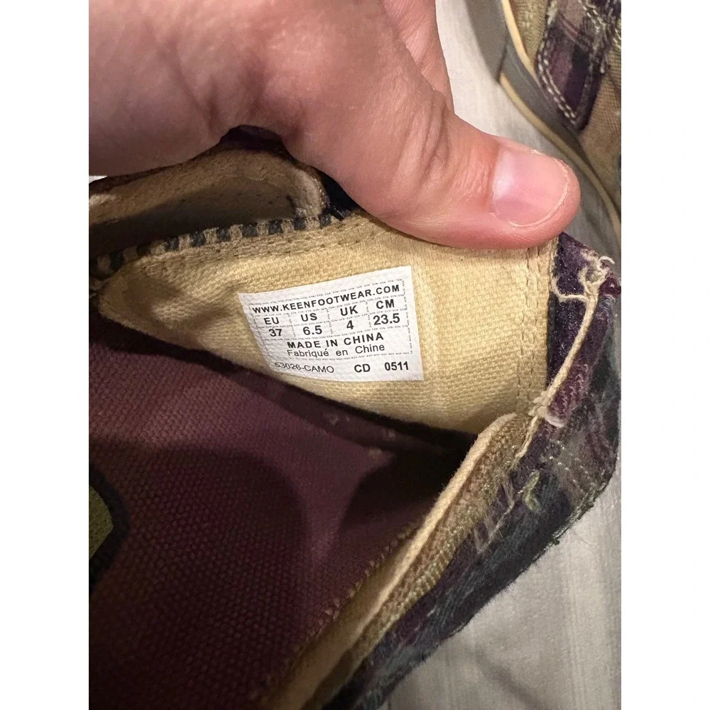 Keen Mixed Print Camo Plaid Striped Canvas Sneakers Shoes 53026-CAMO Womens 6.5